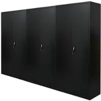 Proregal Mega Deal 3x Flügeltürenschrank ELEPHANT HxBxT 185 x 90 x 40 cm 4 Fachböden Fertig Aufgebaut Schwarz