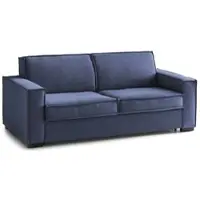 Talamo Italia Dmora Festes Sofa Manuela, Großes 2-Sitzer-Sofa, 100% Made in Italy, Wohnzimmersofa aus Stoff, mit Standard-Armlehnen, Cm 200x95h90, Blau