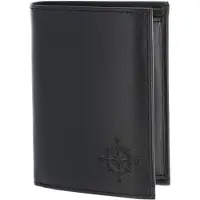 OXMOX Leder Geldbörse Leather RFID Protect Kombibörse Windrose 2.0 Embossed Black schwarz
