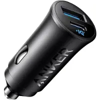Anker USB-C kfz-ladegerät (30 W, 2 anschlüsse) mit PowerIQ 3.0, kfz-stromversorgung für iPhone, für die iPhone 17/16/15/14/13/12 serie, Samsung Galaxy S23/S22/S21 serie