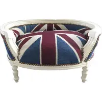Casa Padrino Barock Hunde & Katzen Sofa Union Jack / Creme - Hundebett & Katzenbett