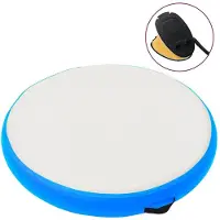 vidaXL Aufblasbares Gymnastik-Kissen mit Pumpe 100x100x10 cm PVC Blau