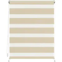 Lichtblick Doppelrollo blickdicht ohne Bohren Klemmbar, Anschraubbar Creme 70 cm x 150 cm (B x L)