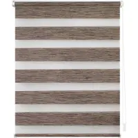 Lichtblick Doppelrollo blickdicht ohne Bohren Klemmbar, Anschraubbar Hellbraun 120 cm x 150 cm (B x L)