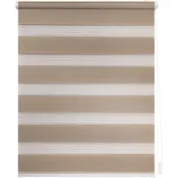 Lichtblick Doppelrollo blickdicht ohne Bohren Klemmbar, Anschraubbar Taupe 120 cm x 150 cm (B X L)