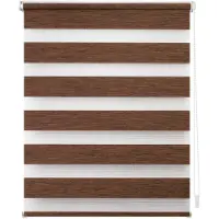 Lichtblick Doppelrollo blickdicht ohne Bohren Klemmbar, Anschraubbar Dunkelbraun 120 cm x 150 cm (B x L)