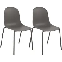 CLP 2er Set Stapelstuhl Hardin ergonomisch geformt taupe