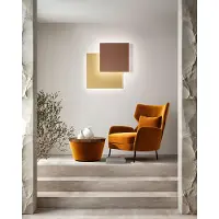 Perenz 48W LED-Wandleuchte, verstellbar, in Metallic-Gold/Braun, modernes Design aus Metall und Aluminium mit Acryl-Diffusor
