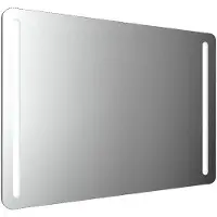 Emco MI 270 LED-Lichtspiegel mit abgerundeten Ecken und zwei Lichtstreifen links und rechts, Waschtischbeleuchtung, Heizfolie, Höhe 800mm, 449829016