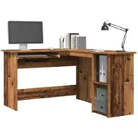 vidaXL Eckschreibtisch Altholz-Optik 120x140x75 cm Holzwerkstoff