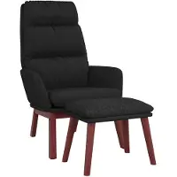 vidaXL Relaxsessel mit Hocker Schwarz Stoff