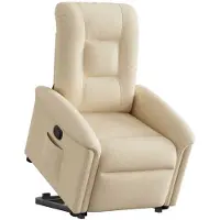 vidaXL Relaxsessel mit Aufstehhilfe Creme Stoff