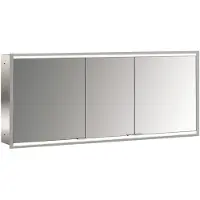 Emco prime 2 Lichtspiegelschrank, 1600 mm, 3 Türen, Unterputzmodell, 949706258, Farbe: aluminium/spiegel