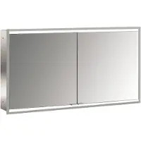 Emco prime 2 Lichtspiegelschrank, 1300 mm, 2 Türen, Unterputzmodell, 949706357, Farbe: aluminium/weiß