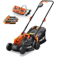 FUXTEC 40V Akku Rasenmäher FX-E1RM20 SET - 33cm Schnittbreite | 14Kg | 2x20V | 2 x Akku 2Ah | Doppel- Ladegerät 2,4A | 2,5-6,5cm Schnitthöhe
