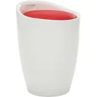 vidaXL Hocker mit Stauraum Weiß und Rot Kunstleder
