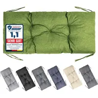 Garronda Bankauflage 100x50 cm ca. 10 cm dick Sitzkissen Outdoor für Gartenbank und Hollywoodschaukel Polster Auflage für Sitzbank wasserabweisend UV-beständig mit Bändern GD-0219 Grün
