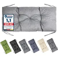 Garronda Bankauflage 100x50 cm ca. 10 cm dick Sitzkissen Outdoor für Gartenbank und Hollywoodschaukel Polster Auflage für Sitzbank wasserabweisend UV-beständig mit Bändern GD-0219 Hellgrau