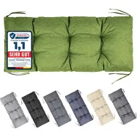 Garronda Bankauflage 120x50 cm ca. 10 cm dick Sitzkissen Outdoor für Gartenbank und Hollywoodschaukel Polster Auflage für Sitzbank wasserabweisend UV-beständig mit Bändern GD-0219 Grün