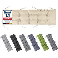 Garronda Bankauflage 180x50 cm ca. 10 cm dick Sitzkissen Outdoor für Gartenbank und Hollywoodschaukel Polster Auflage für Sitzbank wasserabweisend UV-beständig mit Bändern GD-0219 Cappuccino