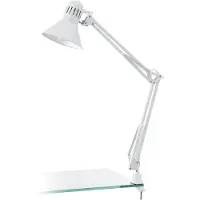 Eglo Tischlampe Firmo, Klemmlampe Vintage, Industrial, Retro, Schreibtischlampe aus Stahl und Kunststoff, Klemmleuchte, Lampe mit Schalter, E27