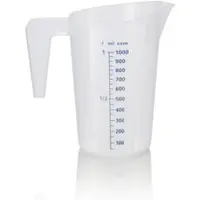 WAS Germany 12x Messbecher, Ø 13 cm, 1 ltr., mit 50 ml Skalierung, Polypropylen