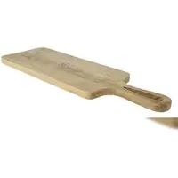 Décoris Schneidebrett 61x20cm Holz Mangoholz rechteckig mit Griff Holzschneidebrett Küchenbrett Servierbrett zum Aufhängen Holztablett Schneidbrett