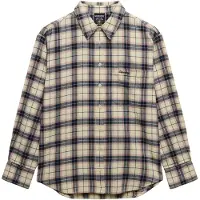 Superdry für Damen. W4010547A Beige Relaxed Flanellhemd mit Karomuster (S), Lässig, Baumwolle, Langarm