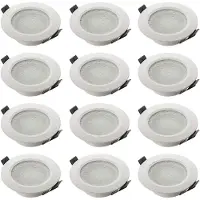 SEBSON 12x Einbaurahmen Bad IP44 Alu weiß LED Decken Strahler inkl GU10 Fassung