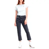 Levi's Damen Jeanshose 501 Crop High Rise, Straight Fit, Schwarz (Mesa Cabo Fade
