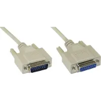 InLine Joystickverlängerung, 15pol Stecker / Buchse, 2m, vergossen, beige