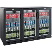 CombiSteel Barkühler Schwarz 3 Glastüren LED 330 Liter 1350x520x900 mm