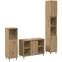 vidaXL Badezimmermöbel-Set 3 stk. Artisan-Eiche 30 x 30 x 180 cm