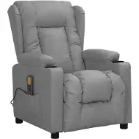 vidaXL Massagesessel Grau Kunstleder