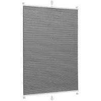 Sekey Wabenplissee Ohne Bohren Verdunkelung Rollo 100% verdunkelnd Blickdicht, Klemmfix, Aluminiumschiene, Grau, 35 x 100cm (BxH)