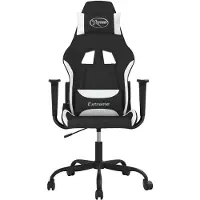 vidaXL Gaming-Stuhl Schwarz und Weiß Stoff