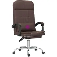 vidaXL Bürostuhl mit Massagefunktion Braun Kunstleder