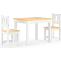 vidaXL 3-tlg. Kinder-Sitzgruppe Weiß und Beige MDF