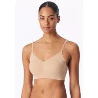 Schiesser Bustier "Invisible Soft" Mikrofaser, herausnehmbare Pads, V-Ausschnitt, Lasercut-Abschlüsse