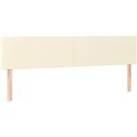 vidaXL Boxspringbett mit Matratze Creme 180x200 cm Kunstleder