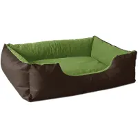 BedDog Hundebett LUPI Hundesofa Hundekissen waschbar,MYSTIC (braun/grün),(S) ca. 55x40x17cm