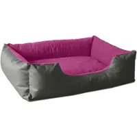 BedDog Hundebett LUPI Hundesofa Hundekissen waschbar,PASSION-ROCK (grau/pink),(M) ca. 70x55x18cm