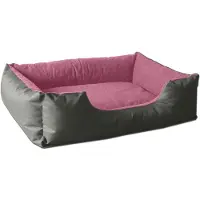 BedDog Hundebett LUPI Hundesofa Hundekissen waschbar,PINK-ROCK (grau/rosa),(L) ca. 80x65x18cm