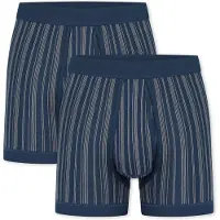 Schiesser Boxershorts "Original Classics", Herren, Gr. 9, Feinripp, blau (803, blau), Feinripp, Obermaterial: 100% Baumwolle, körpernah, Unterhosen Boxershorts, mit Eingriff, gestreift
