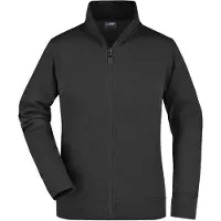 James & nicholson Sweat-Jacke aus formbeständiger Sweat-Qualität black, Gr. XL