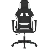 vidaXL Gaming-Stuhl Schwarz und Weiß Stoff