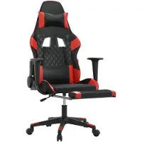 vidaXL Gaming-Stuhl mit Fußstütze Schwarz und Rot Kunstleder