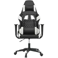 vidaXL Gaming-Stuhl mit Massagefunktion Schwarz und Weiß Kunstleder