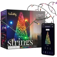 Twinkly Strings LED-Lichterkette – 60 m – 750 RGB-LEDs – Dimmbar – Schwarz – Innen & Außen – App-gesteuert