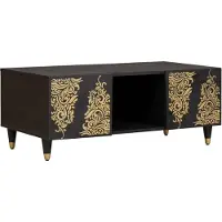 vidaXL Couchtisch Schwarz 100 x 54 x 40 cm Massivholz Mango